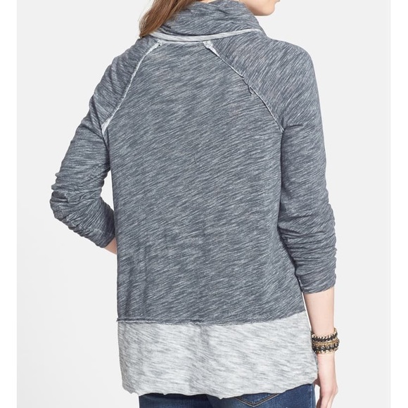 Free People beach cocoon heather gray pullover L - Picture 7 of 8